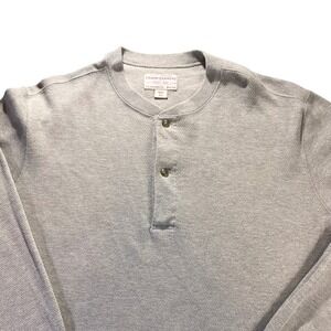 Filson Garment Men's Gray Waffle Knit Long Sleeve thermal Henley Shirt XXL